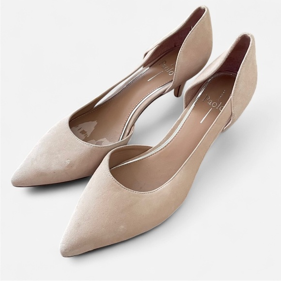Linea Paolo D’Orsay Pointed Toe Heeled Pumps in Nude Beige Size 9M - Picture 2 of 9